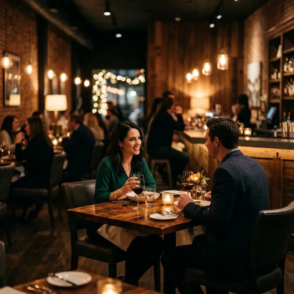 Restaurante usando una carta digital con QR en smartphone